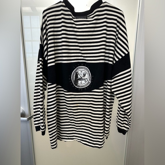 Super rare Vintage Jimmy’Z long sleeve black and white stripe shirt size L. - Picture 2 of 6